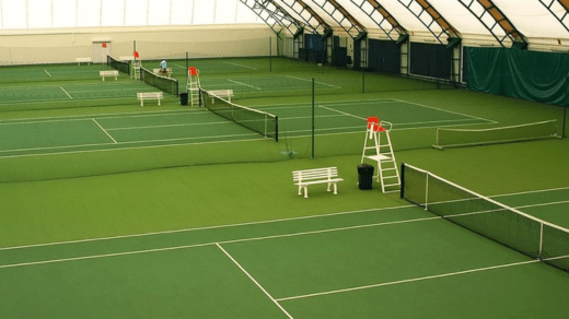Tennis court installation